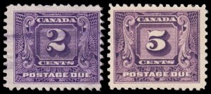 Canada Scott J7, J9  (1930) Used/Mint H F-VF, CV $23.60 M