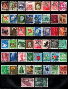 Japan ~ Lot of 50 Different Stamps ~ Used, MX  cv $10.00+