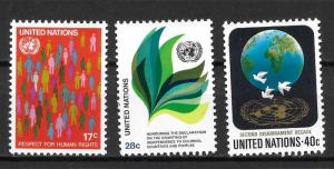 United Nations 368-70 Definitives set MNH