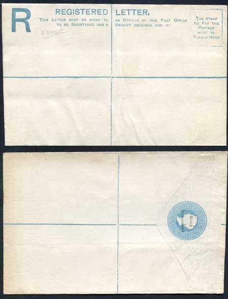 British Bechuanaland O/P on Cape of Good Hope QV 4d Blue Registered Envelope Min