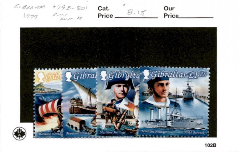 Gibraltar, Postage Stamp, #798-801 Mint NH, 1999 Ship, Navy