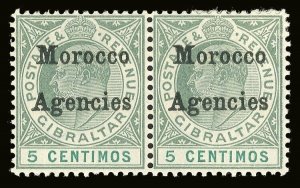 Morocco Agencies 1903 KEVII 5c pair shows HYPHEN BETWEEN nc var VFM. SG17,17c.