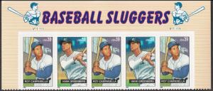 US 4080-4083 4083a Baseball Sluggers 39c header strip (5 stamps) MNH 2006