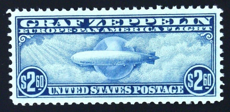 Scott#C15 - GRADE 90 XF- $2.60 Blue - Zeppelin Passing Globe - MNH with PSE cert