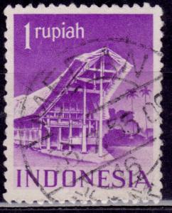 Indonesia 1950, Building, 1r, sc#353, used
