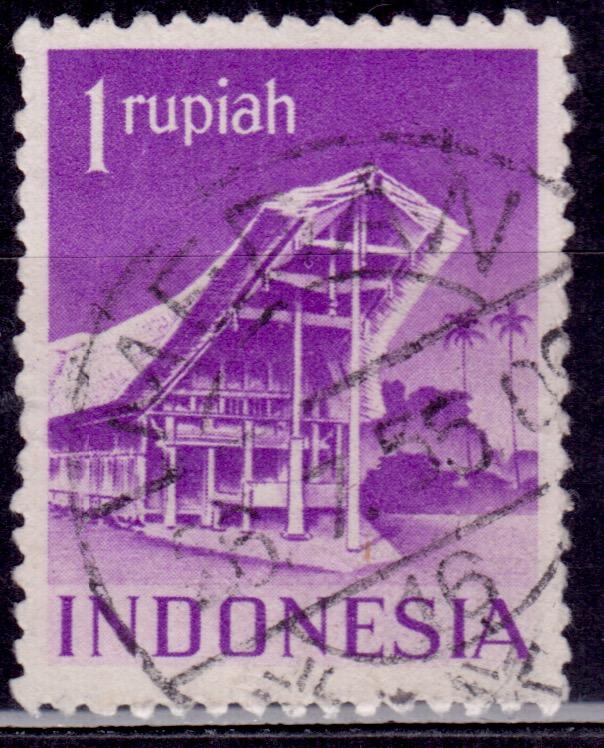 Indonesia 1950, Building, 1r, sc#353, used