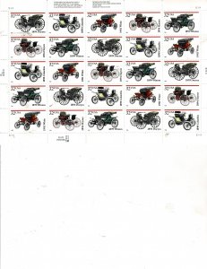 Antique Cars 32c US Postage Sheet #3019-23 VF MNH