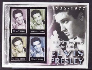 Ghana-Sc#2496-unused NH sheet-Elvis Presley-70th anniversary