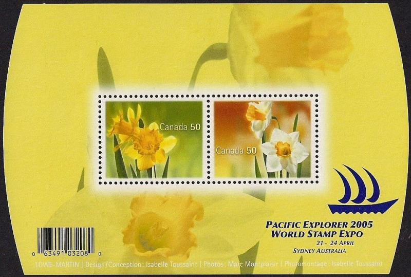 Canada Stamps -Souvenir sheet  -Flowers, Daffodils  #2091 MNH