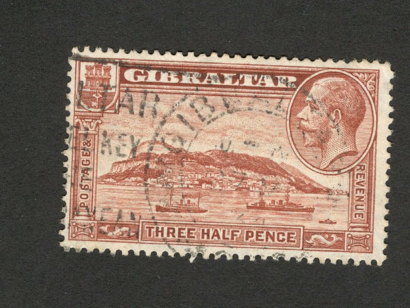 GIBRALTAR-USED OLD STAMP, THREE HALF PENCE