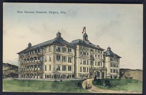 GENEALOGY 1910 BOSTON MASS - NEW GENERAL HOSPITAL - CALGARY ALBERTA postcard