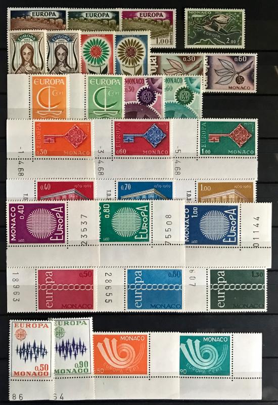 Monaco: MNH Lot CEPT with Sheetlets