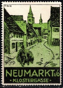 Vintage Germany Poster Stamp Neumarkt Klostergasse