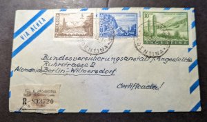 1960 Registered Argentina Airmail Cover Buenos Aires to Berlin Germany