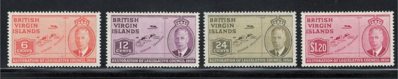 Virgin Islands 1951 Restoration of Legislative Council Scott # 98 - 101 MH