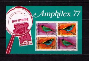 SURINAME Sc# C60a USED FVF SS Birds Paradise Tangara 