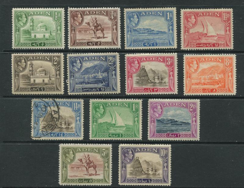 ADEN - Scott 16-27a - Aden Scenes - 1939 - MNH/MVLH - Set of 13 Stamps