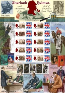 History of Britain 42 2009 sherlock holmes no. 259 sheet UNMOUNTED MINT