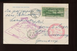 C13 Graf Zeppelin Used Stamp on MAY 31 1930 Picture Post Card to Germany Lv 1092