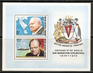 British Antarctic Territory 63a 1974 Churchill s.s. MNH