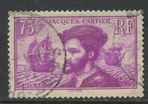 France - Scott 296 - General Issue -1934 - Used -Single 75c Stamp