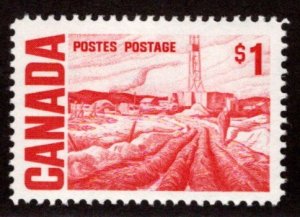 465Biii, Scott, $1, PVA, LF, MNH, 1967-73, Edmonton Oil Field, Canada Postage St