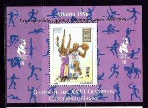 Mongolia 2246A MNH 1996 Olympic Basketball S/S