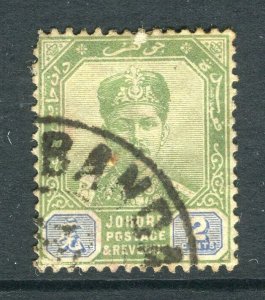 STRAITS SETTLEMENTS; JOHORE early 1900s Sultan issue used 2c. POSTMARK