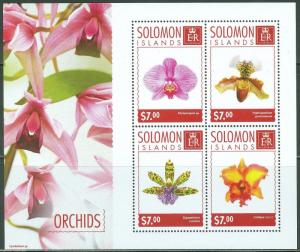 SOLOMON ISLANDS 2014 ORCHIDS SHEET MINT NH