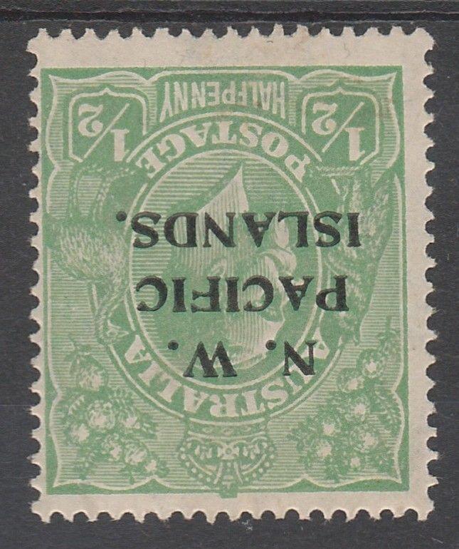 NWPI NEW GUINEA 1918 KGV 1/2D LARGE MULTIPLE WMK INVERTED 