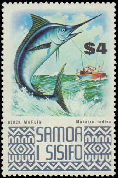 Samoa #378B, Incomplete Set, 1973, Fish, Never Hinged