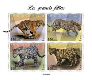 2021/08 - CENTRAL AFRICAN - BIG CATS                 4V  complet set    MNH ** T