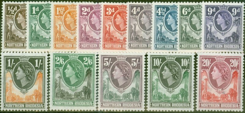 Northern Rhodesia 1953 set of 14 SG61-74 V.F MNH