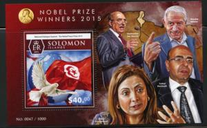 SOLOMON ISLANDS 2015 NOBEL PRIZE WINNER PEACE NAT'L DIALOGUE QUARTET S/S MINT NH