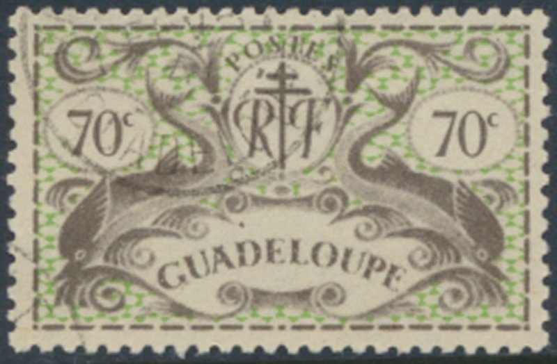 Guadeloupe    SC# 173   Used   Dolphins see details & scans