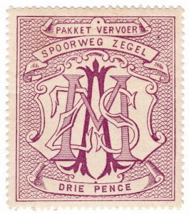 (I.B) South Africa Railways : Parcel Stamp 3d