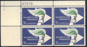 USA SCOTT # 1234 PLATE BLOCK of 4, 5c 1963