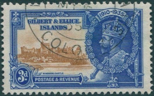 Gilbert & Ellice Islands 1935 SG38 3d Jubilee FU