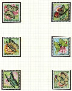 BURUNDI #240-55, C66-74, Complete BUTTERFLY set, NH, VF, Scott $117.50+