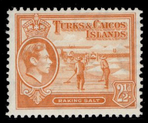 TURKS & CAICOS ISLANDS GVI SG199, 2½d yellow-orange, M MINT. Cat £13.