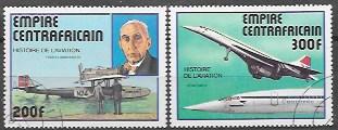 Central African Empire # 297 - 301. History of Aviation  Concorde.