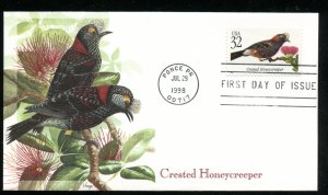 US 3224 Tropical Birds - Crested Honeycreeper UA Fleetwood cachet FDC