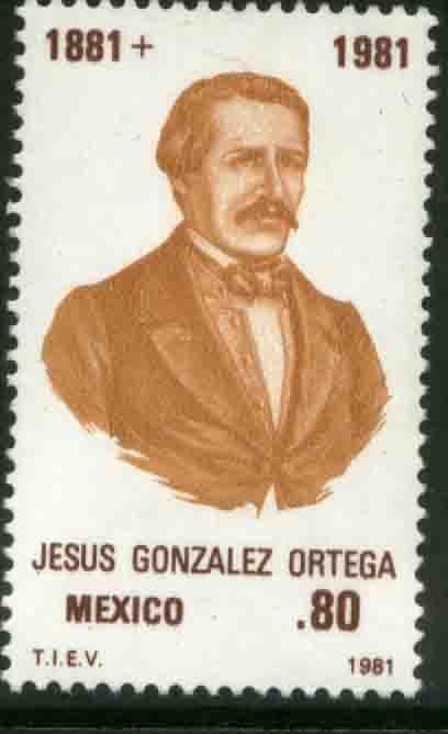 MEXICO 1227 DEATH CENTENARY of Jesus Gonzalez Ortega MINT, NH. VF.