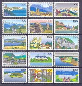 Germany 1793-1807 MNH 1993-96 Scenic Regions in Germany Full 15 Stamp Set VF