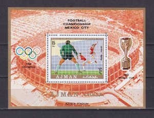 Ajman 1970 Football World Cup Mexico City Block Mi Bl189 MNH