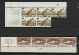 French Somalia Animals Mint Never Hinged Stamps Blocks ref R 18350