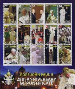 Gambia stamp 25th anniversary of pontificate of pope John Paul II MNH WS4515