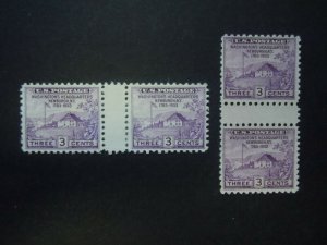 #752 Newburgh Pairs with Horizontal & Vertical Gutters  MNH NGAI F/VF CV 