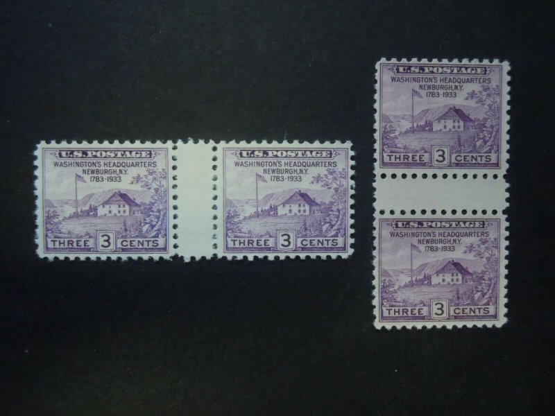 #752 Newburgh Pairs with Horizontal & Vertical Gutters  MNH NGAI F/VF CV 