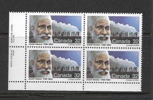 CANADA - 1983 JOSIAH HENSON LOWER LEFT PB - SCOTT 997 - MNH